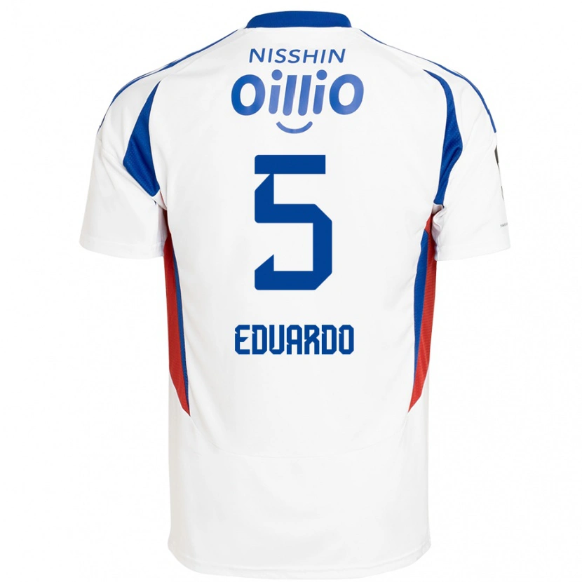 Danxen Barn Eduardo #5 Vit Kungsblå Bortatröja Matchtröjor 2025/26 Tröjor T-Tröja