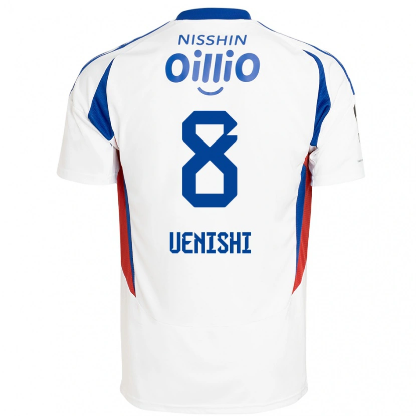 Danxen Barn Haruki Uenishi #8 Vit Kungsblå Bortatröja Matchtröjor 2025/26 Tröjor T-Tröja
