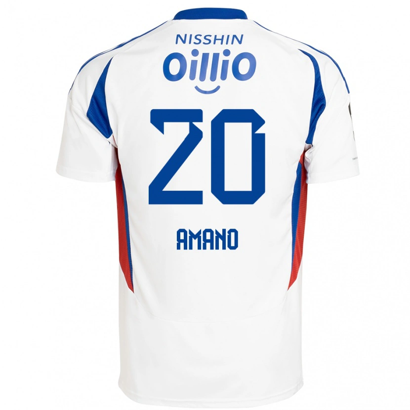 Danxen Barn Jun Amano #20 Vit Kungsblå Bortatröja Matchtröjor 2025/26 Tröjor T-Tröja