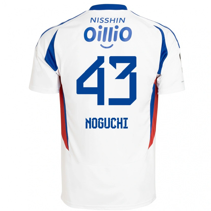 Danxen Barn Reno Noguchi #43 Vit Kungsblå Bortatröja Matchtröjor 2025/26 Tröjor T-Tröja