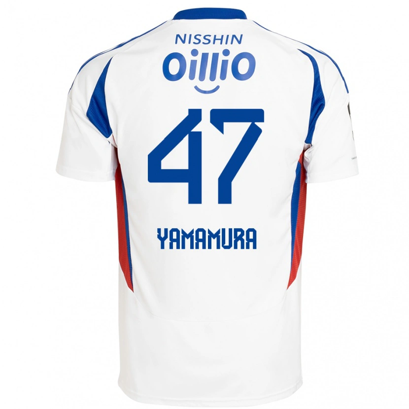Danxen Barn Kazuya Yamamura #47 Vit Kungsblå Bortatröja Matchtröjor 2025/26 Tröjor T-Tröja