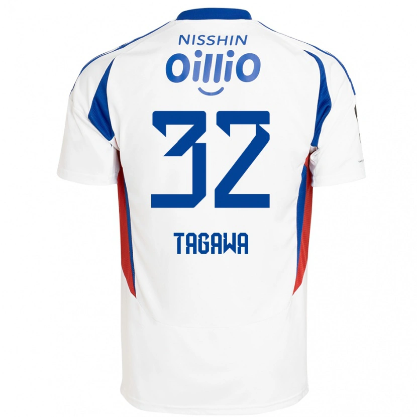 Danxen Barn Tomoki Tagawa #32 Vit Kungsblå Bortatröja Matchtröjor 2025/26 Tröjor T-Tröja
