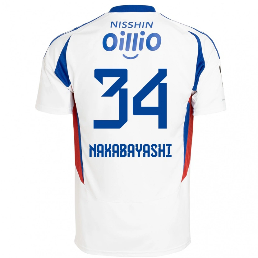 Danxen Barn Hirotsugu Nakabayashi #34 Vit Kungsblå Bortatröja Matchtröjor 2025/26 Tröjor T-Tröja