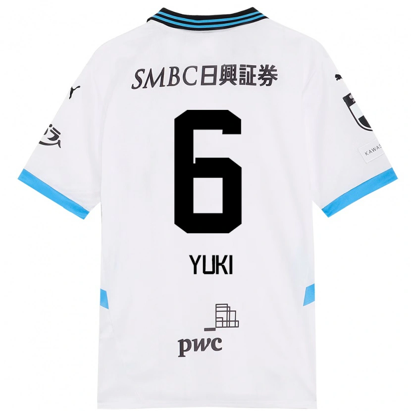 Danxen Barn Yuki Yamamoto #6 Vit Himmelsblå Bortatröja Matchtröjor 2025/26 Tröjor T-Tröja