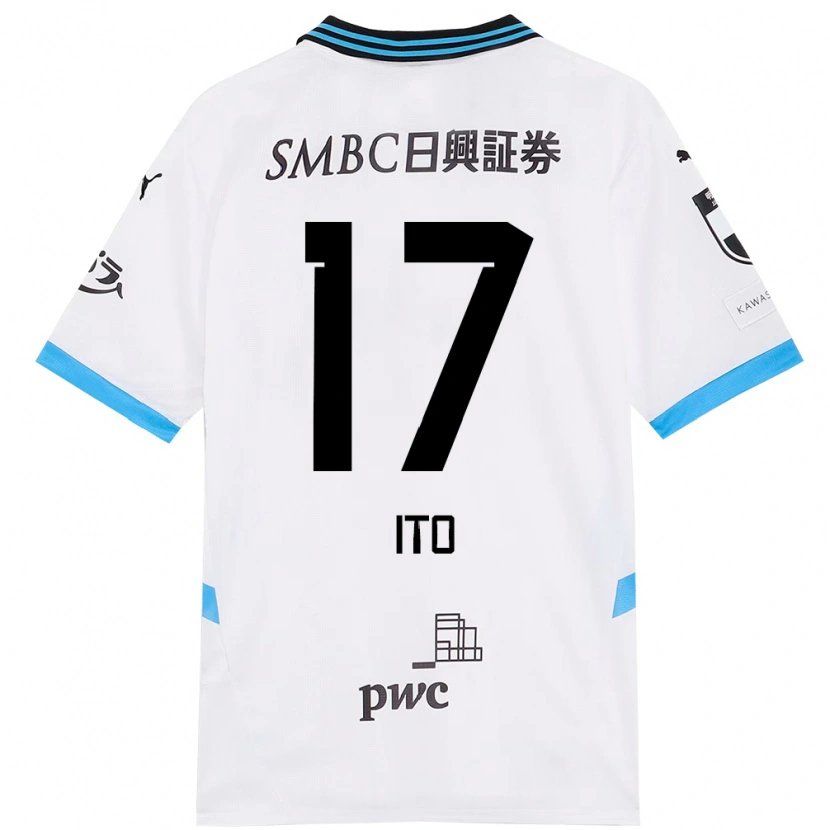 Danxen Barn Tatsuya Ito #17 Vit Himmelsblå Bortatröja Matchtröjor 2025/26 Tröjor T-Tröja