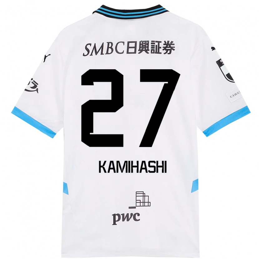 Danxen Barn Ryota Kamihashi #27 Vit Himmelsblå Bortatröja Matchtröjor 2025/26 Tröjor T-Tröja