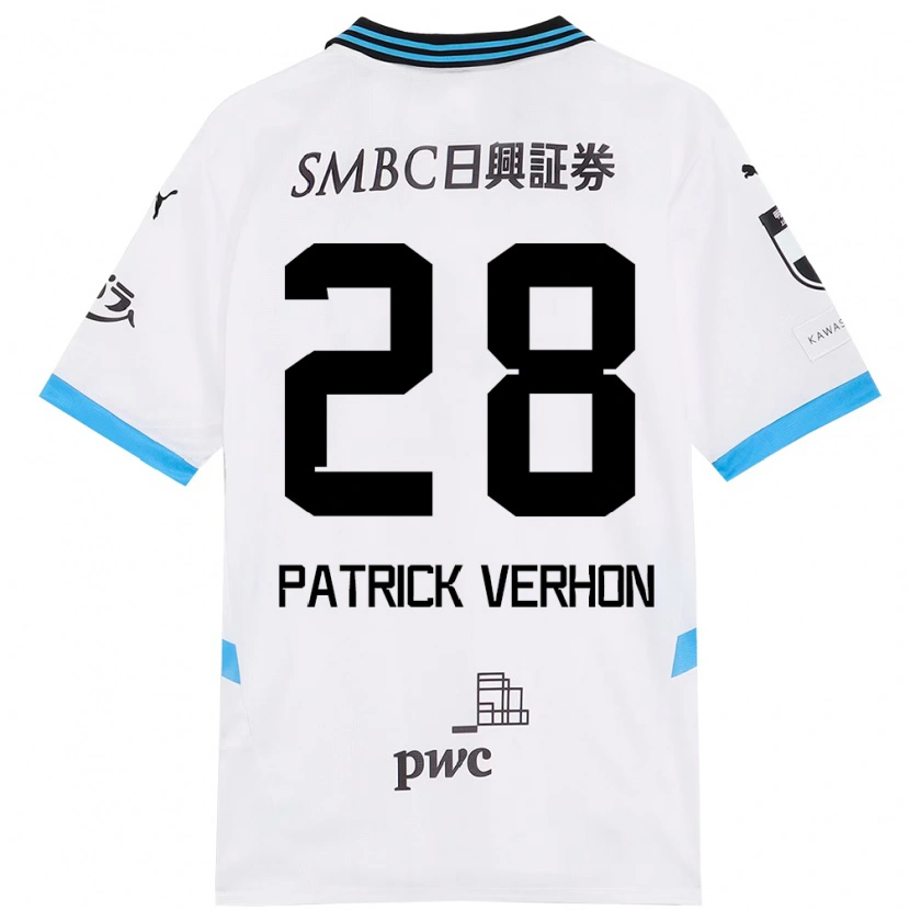 Danxen Barn Patrick Verhon #28 Vit Himmelsblå Bortatröja Matchtröjor 2025/26 Tröjor T-Tröja