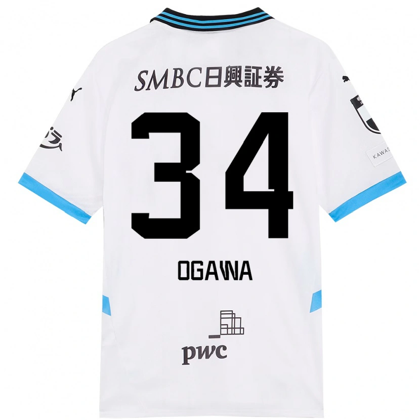 Danxen Barn Hiroto Ogawa #34 Vit Himmelsblå Bortatröja Matchtröjor 2025/26 Tröjor T-Tröja