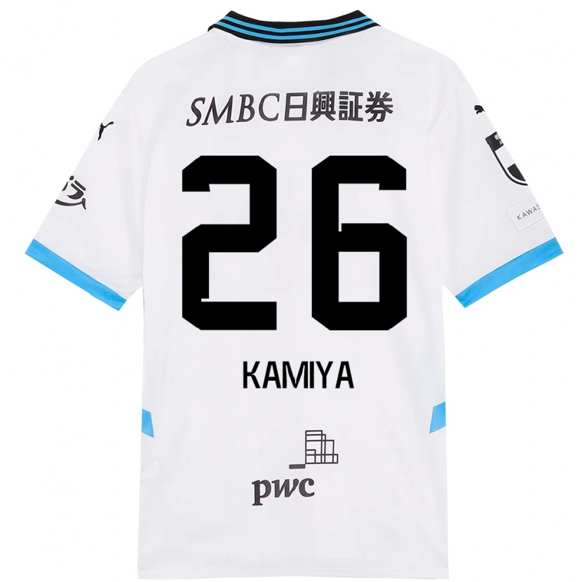 Danxen Barn Kaito Kamiya #26 Vit Himmelsblå Bortatröja Matchtröjor 2025/26 Tröjor T-Tröja