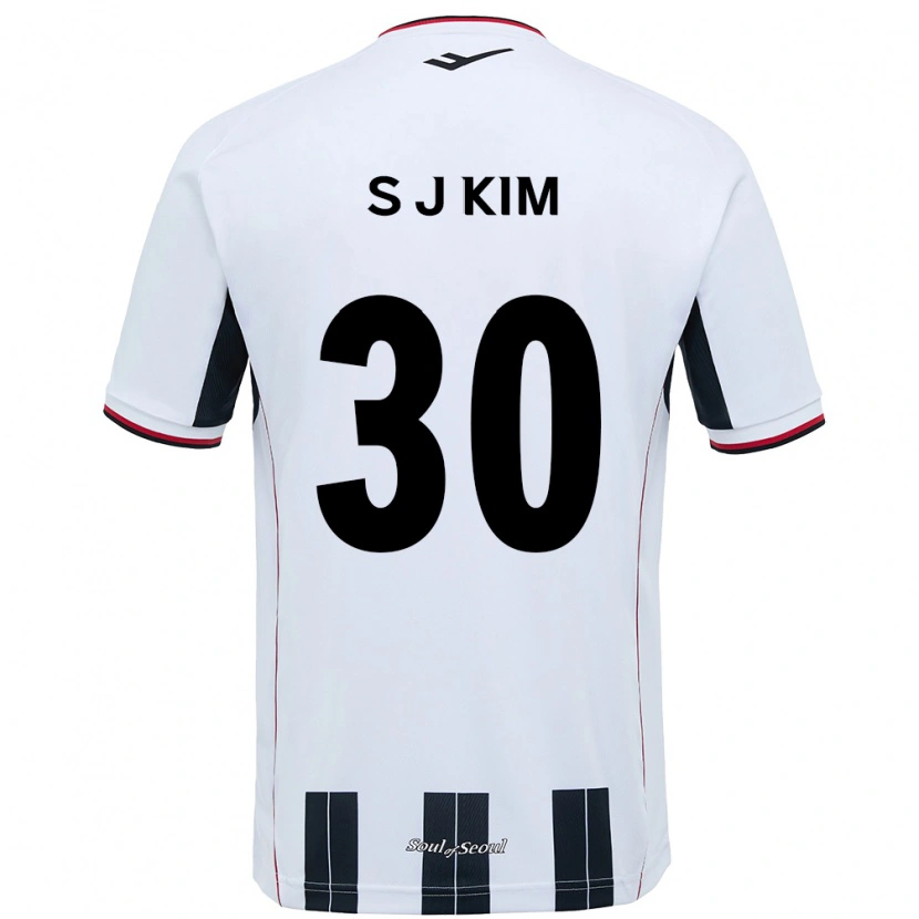 Danxen Barn Ju-Sung Kim #30 Vit Svart Bortatröja Matchtröjor 2025/26 Tröjor T-Tröja