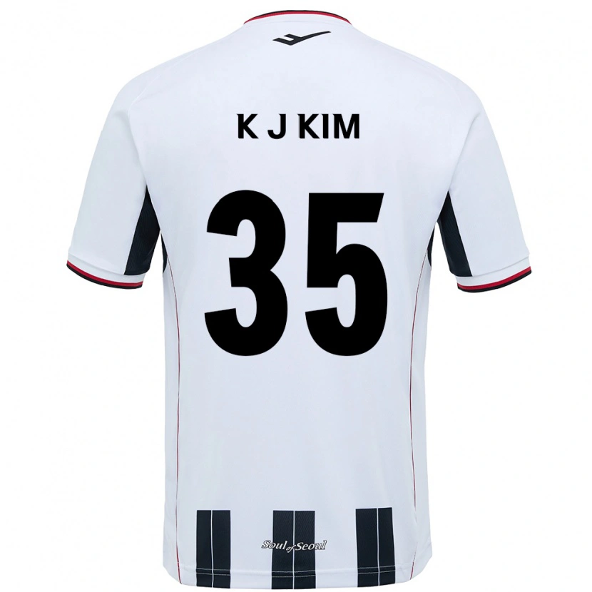 Danxen Barn Kang-Jun Kim #35 Vit Svart Bortatröja Matchtröjor 2025/26 Tröjor T-Tröja