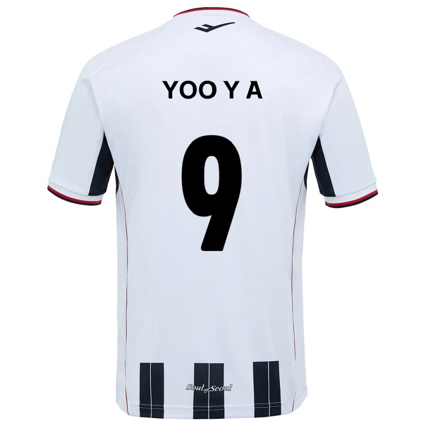 Danxen Barn Yoo Young-A #9 Vit Svart Bortatröja Matchtröjor 2025/26 Tröjor T-Tröja