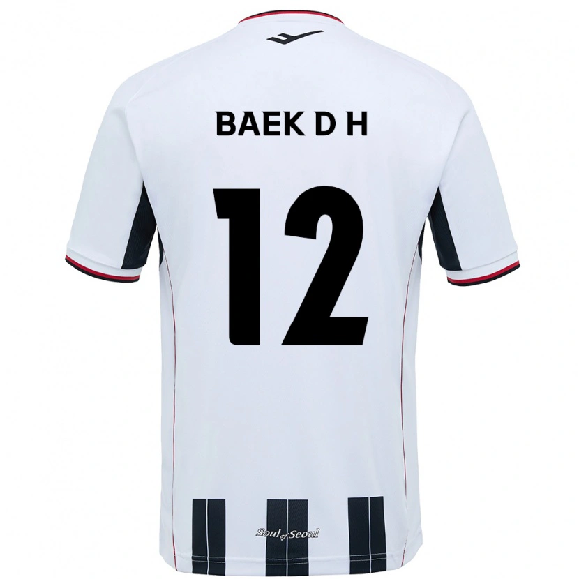 Danxen Barn Baek Do-Hye #12 Vit Svart Bortatröja Matchtröjor 2025/26 Tröjor T-Tröja