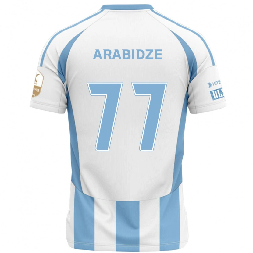 Danxen Barn Giorgi Arabidze #77 Vit Himmelsblå Bortatröja Matchtröjor 2025/26 Tröjor T-Tröja