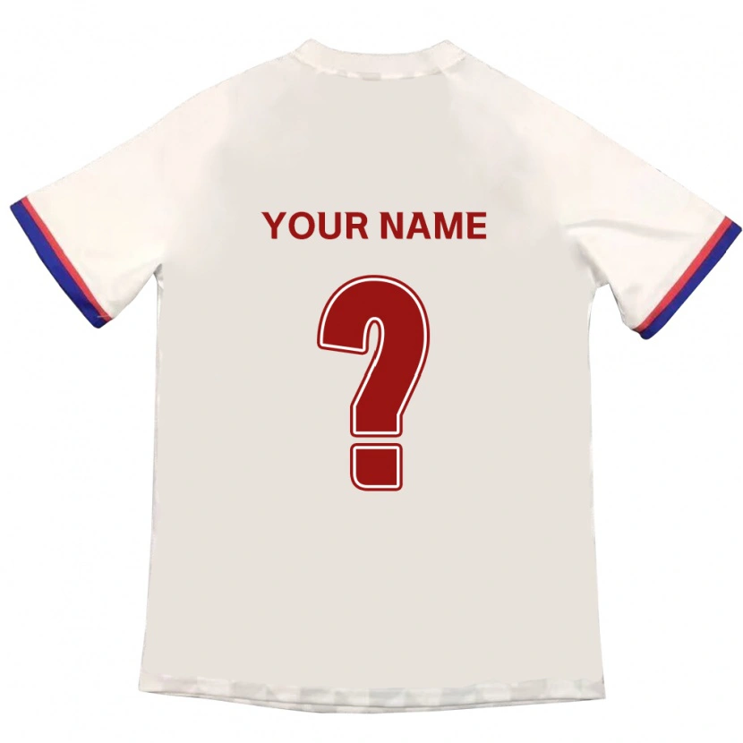 Danxen Barn Ditt Namn #0 Off-White Röd Bortatröja Matchtröjor 2025/26 Tröjor T-Tröja