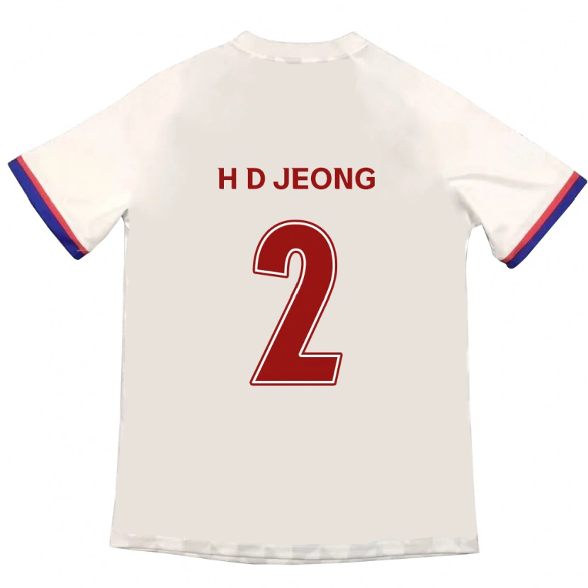 Danxen Barn Dong-Ho Jeong #2 Off-White Röd Bortatröja Matchtröjor 2025/26 Tröjor T-Tröja