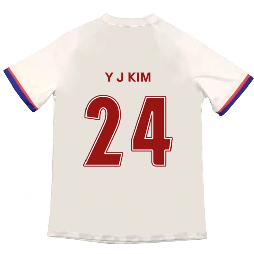 Danxen Barn Ju-Yeop Kim #24 Off-White Röd Bortatröja Matchtröjor 2025/26 Tröjor T-Tröja