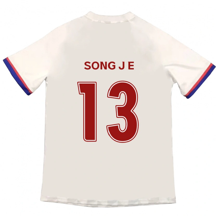 Danxen Barn Song Jae-Eun #13 Off-White Röd Bortatröja Matchtröjor 2025/26 Tröjor T-Tröja
