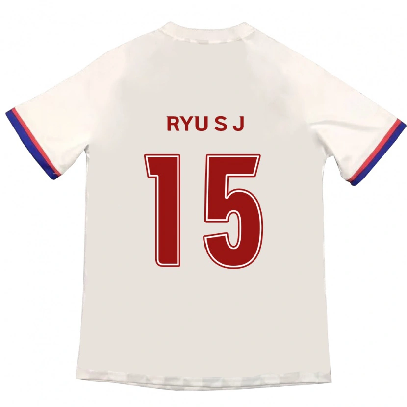 Danxen Barn Ryu Soo-Jung #15 Off-White Röd Bortatröja Matchtröjor 2025/26 Tröjor T-Tröja