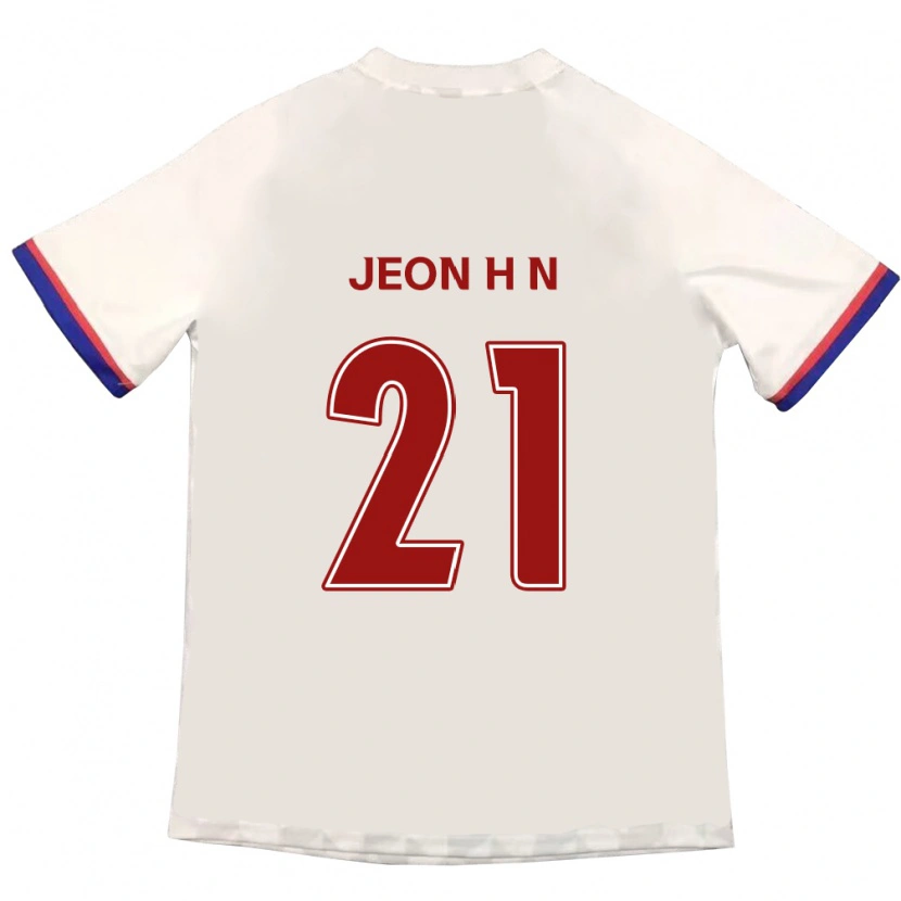 Danxen Barn Jeon Ha-Neul #21 Off-White Röd Bortatröja Matchtröjor 2025/26 Tröjor T-Tröja