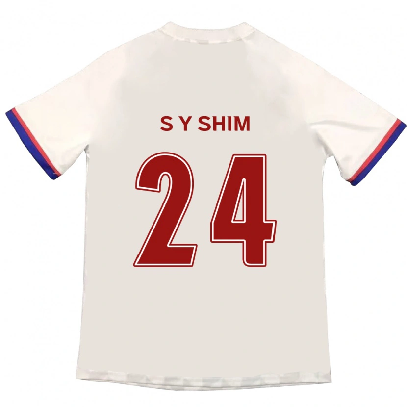 Danxen Barn Shim Seo-Yeon #24 Off-White Röd Bortatröja Matchtröjor 2025/26 Tröjor T-Tröja