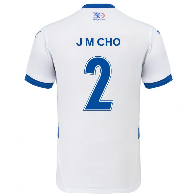 Danxen Barn Min-Jae Cho #2 Vit Kungsblå Bortatröja Matchtröjor 2025/26 Tröjor T-Tröja