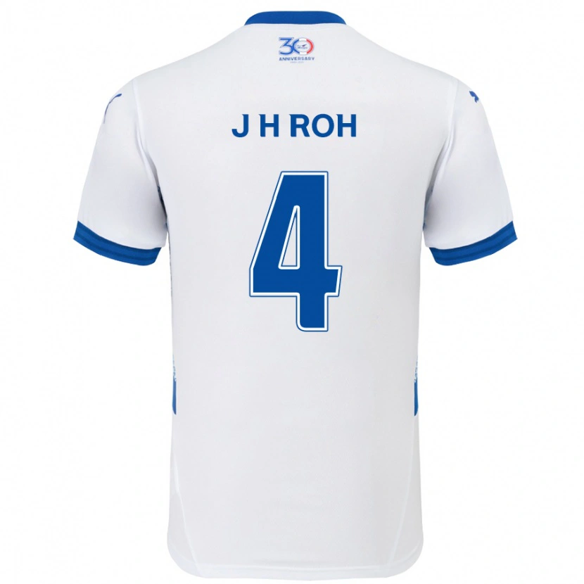 Danxen Barn Hyun-Jun Roh #4 Vit Kungsblå Bortatröja Matchtröjor 2025/26 Tröjor T-Tröja