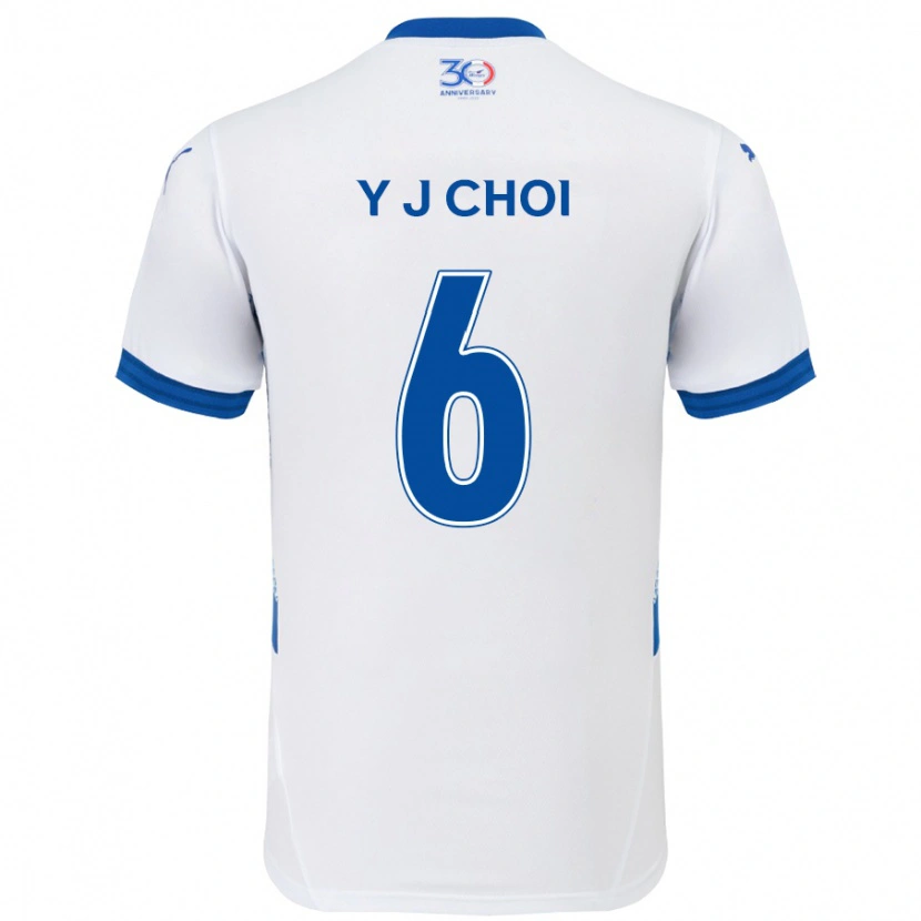 Danxen Barn Young-Jun Choi #6 Vit Kungsblå Bortatröja Matchtröjor 2025/26 Tröjor T-Tröja