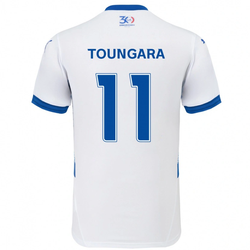 Danxen Barn Aboubacar Toungara #11 Vit Kungsblå Bortatröja Matchtröjor 2025/26 Tröjor T-Tröja