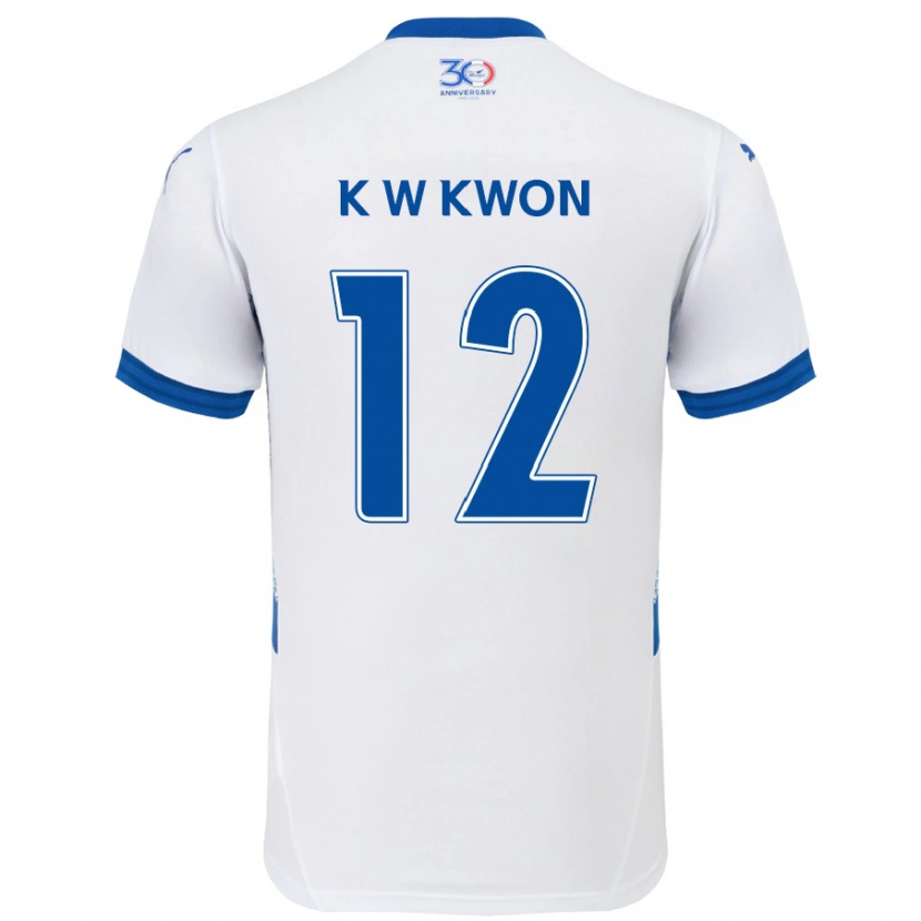 Danxen Barn Wan-Kyu Kwon #12 Vit Kungsblå Bortatröja Matchtröjor 2025/26 Tröjor T-Tröja