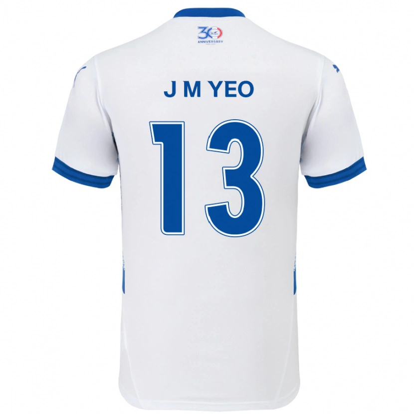 Danxen Barn Min-Jun Yeo #13 Vit Kungsblå Bortatröja Matchtröjor 2025/26 Tröjor T-Tröja