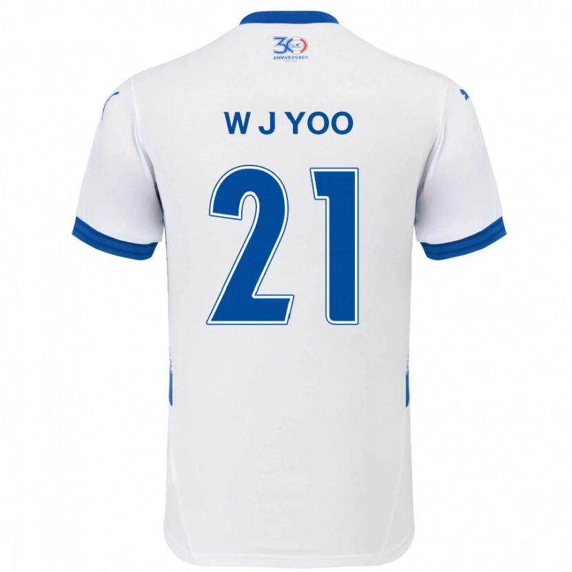 Danxen Barn Jin-Wook Yoo #21 Vit Kungsblå Bortatröja Matchtröjor 2025/26 Tröjor T-Tröja