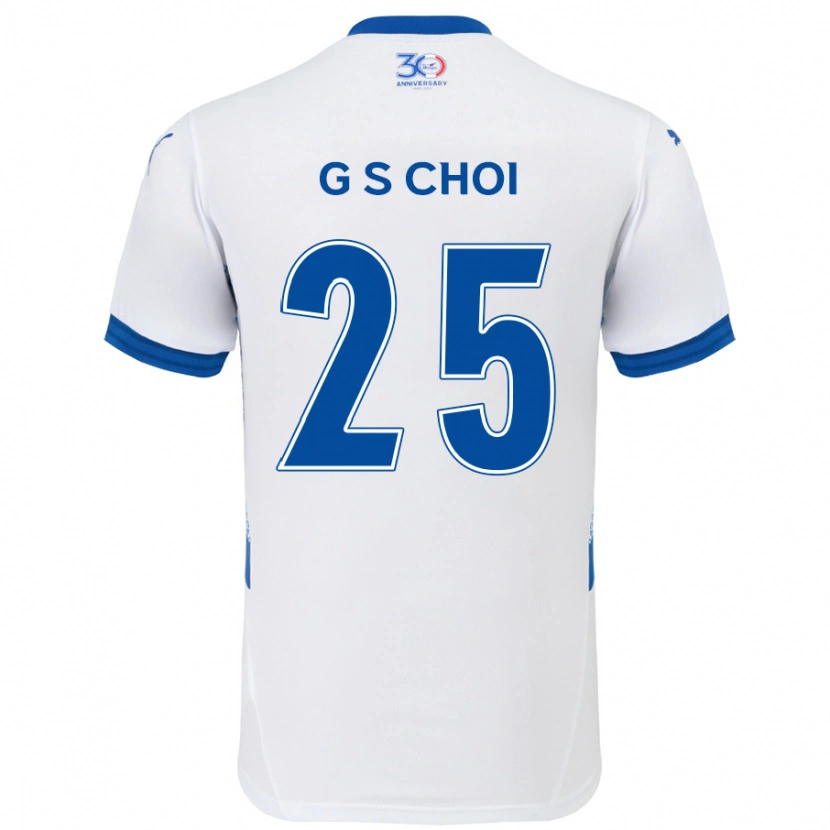 Danxen Barn Sung-Geun Choi #25 Vit Kungsblå Bortatröja Matchtröjor 2025/26 Tröjor T-Tröja