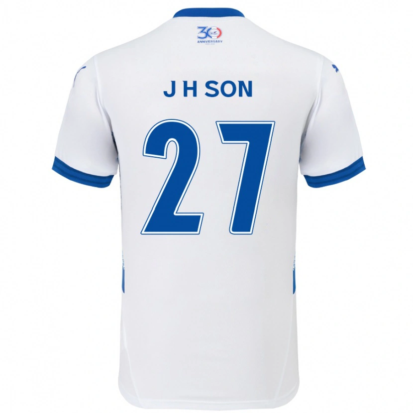 Danxen Barn Ho-Jun Son #27 Vit Kungsblå Bortatröja Matchtröjor 2025/26 Tröjor T-Tröja