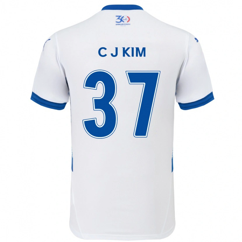 Danxen Barn Joo-Chan Kim #37 Vit Kungsblå Bortatröja Matchtröjor 2025/26 Tröjor T-Tröja