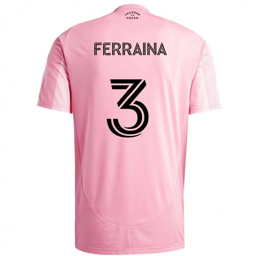 Danxen Män Giovanni Ferraina #3 Svart Rosa Hemmatröja Matchtröjor 2025/26 Tröjor T-Tröja
