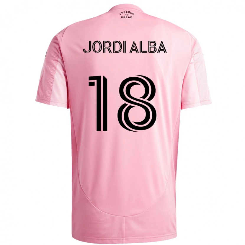 Danxen Män Jordi Alba #18 Svart Rosa Hemmatröja Matchtröjor 2025/26 Tröjor T-Tröja