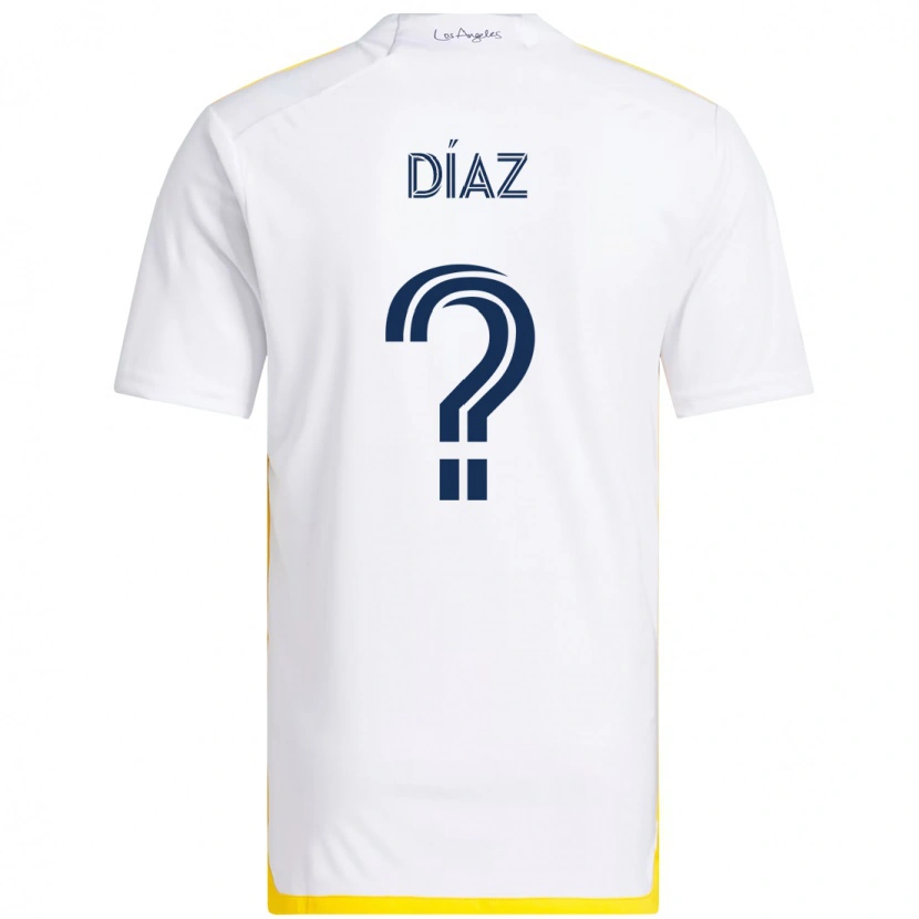 Danxen Män Carlos Díaz #0 Vit Gul Hemmatröja Matchtröjor 2025/26 Tröjor T-Tröja