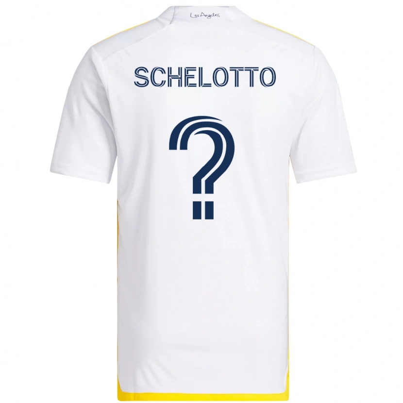 Danxen Män Nicolas Barros Schelotto #0 Vit Gul Hemmatröja Matchtröjor 2025/26 Tröjor T-Tröja