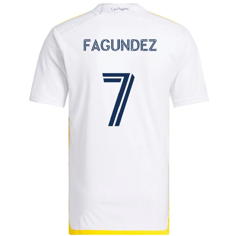 Danxen Män Diego Fagúndez #7 Vit Gul Hemmatröja Matchtröjor 2025/26 Tröjor T-Tröja