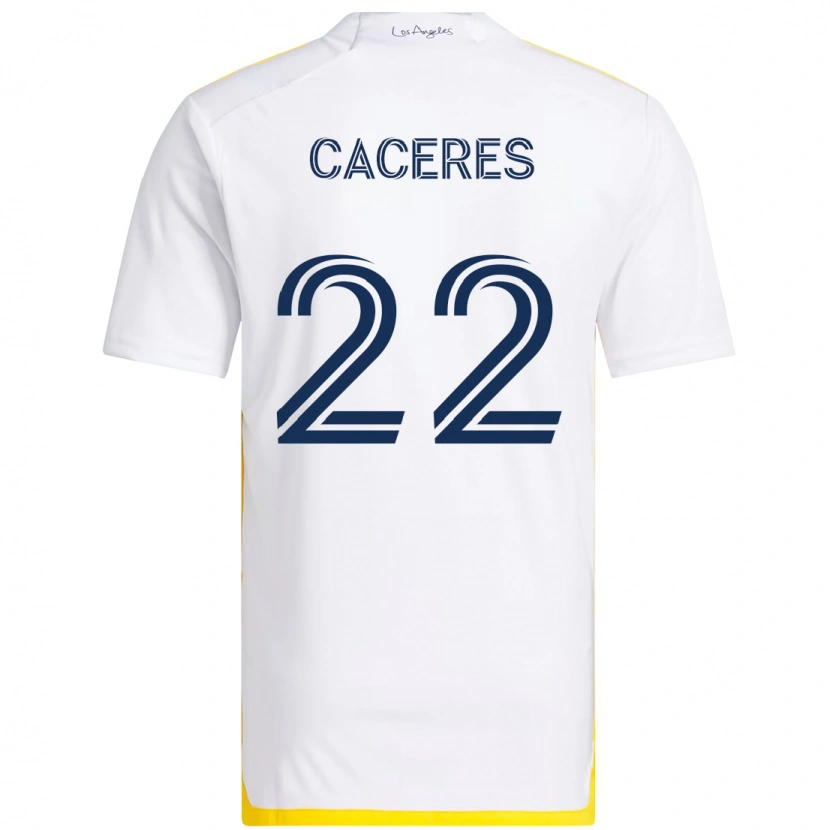 Danxen Män Martín Cáceres #22 Vit Gul Hemmatröja Matchtröjor 2025/26 Tröjor T-Tröja