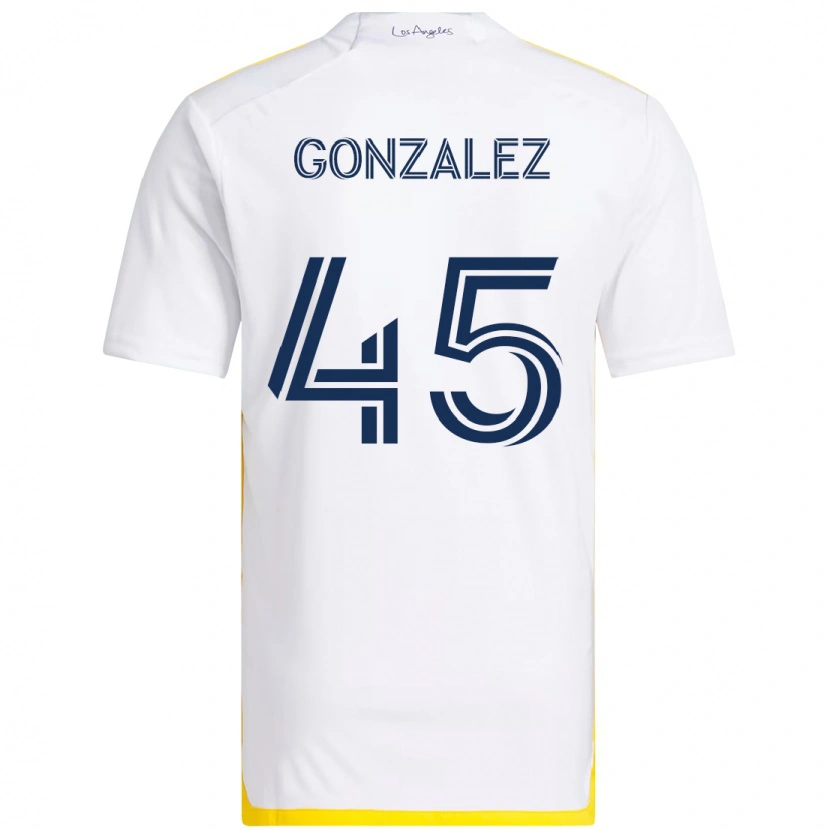 Danxen Män Adrián González #45 Vit Gul Hemmatröja Matchtröjor 2025/26 Tröjor T-Tröja