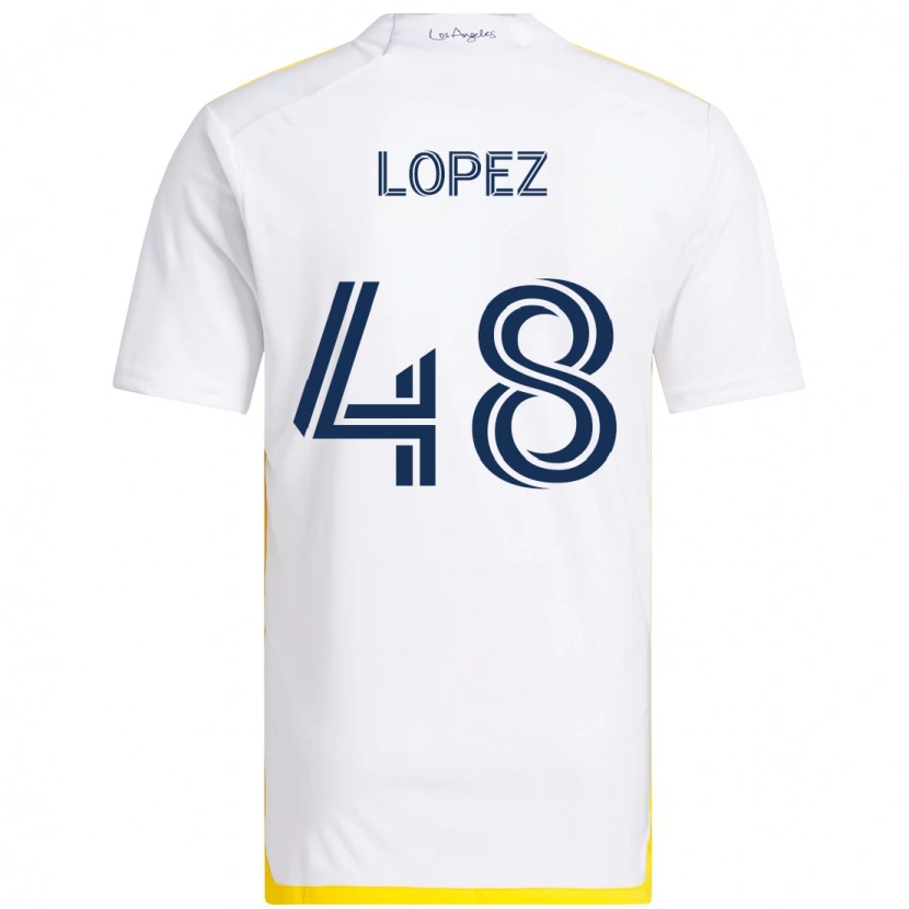 Danxen Män Diego López #48 Vit Gul Hemmatröja Matchtröjor 2025/26 Tröjor T-Tröja