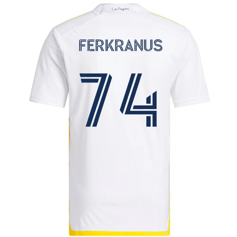 Danxen Män Marcus Ferkranus #74 Vit Gul Hemmatröja Matchtröjor 2025/26 Tröjor T-Tröja