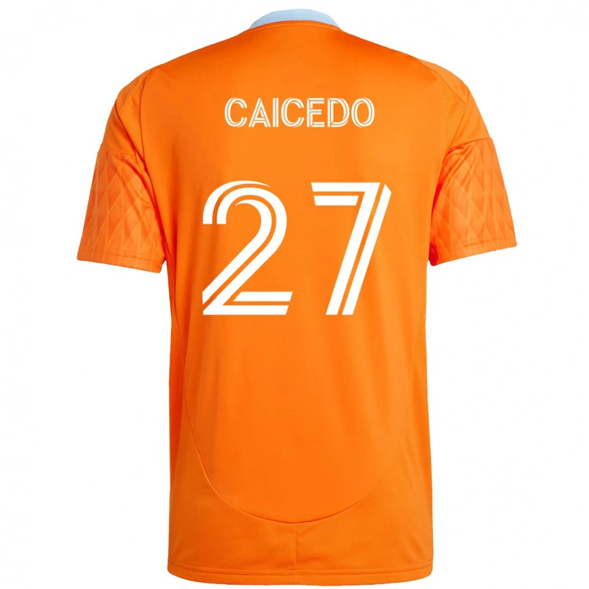 Danxen Män Luis Caicedo #27 Orange Vit Hemmatröja Matchtröjor 2025/26 Tröjor T-Tröja