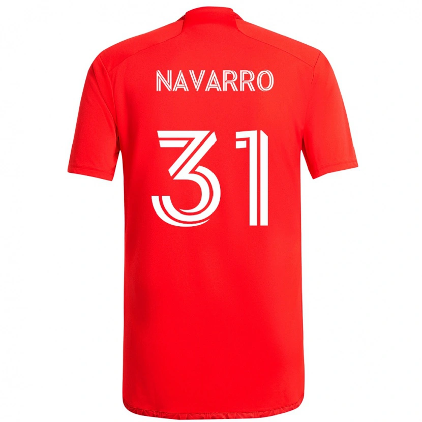 Danxen Män Federico Navarro #31 Röd Vit Hemmatröja Matchtröjor 2025/26 Tröjor T-Tröja