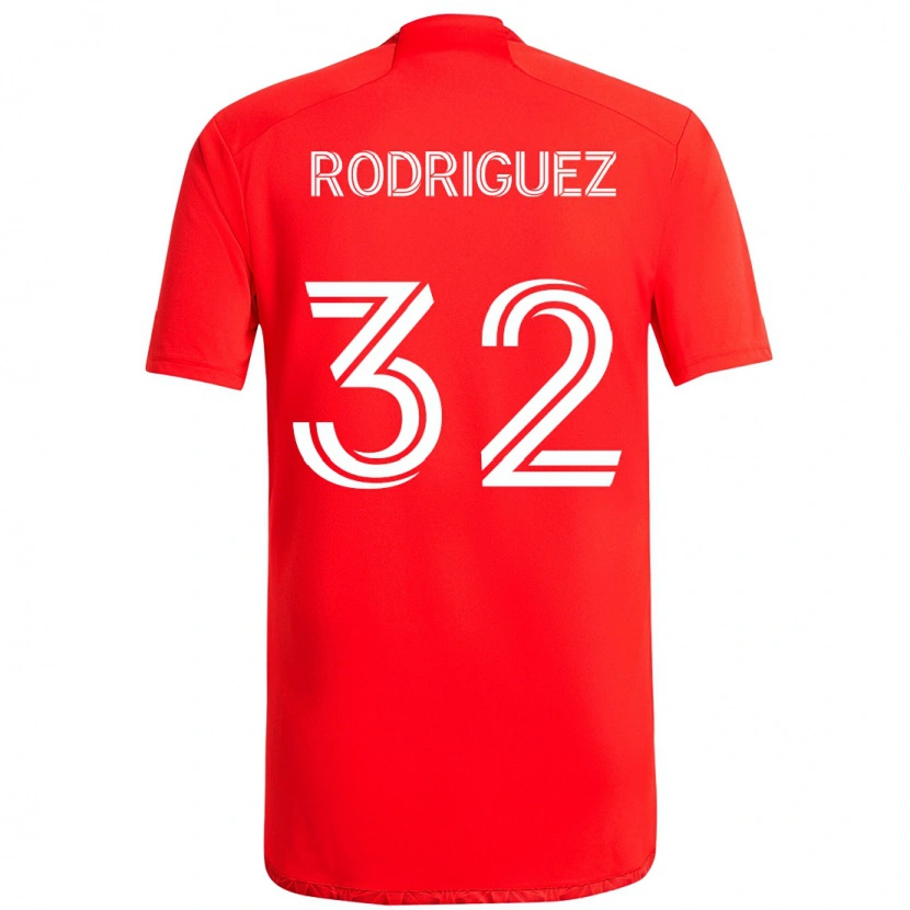 Danxen Män Missael Rodríguez #32 Röd Vit Hemmatröja Matchtröjor 2025/26 Tröjor T-Tröja