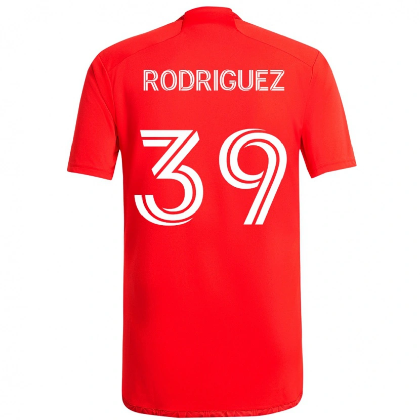 Danxen Män Allan Rodriguez #39 Röd Vit Hemmatröja Matchtröjor 2025/26 Tröjor T-Tröja