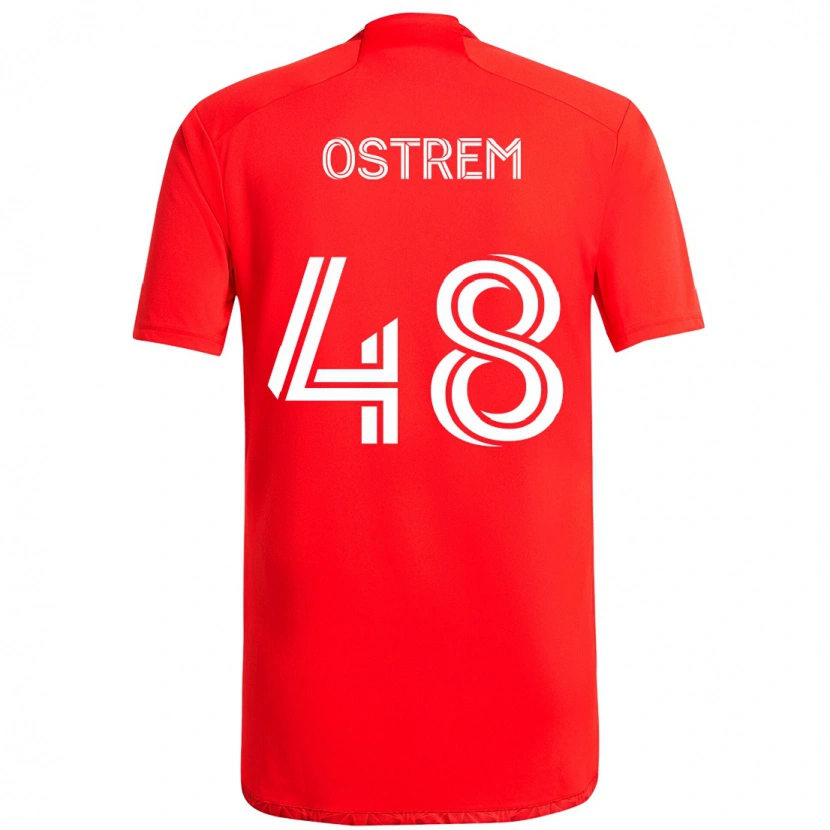 Danxen Män Charlie Ostrem #48 Röd Vit Hemmatröja Matchtröjor 2025/26 Tröjor T-Tröja