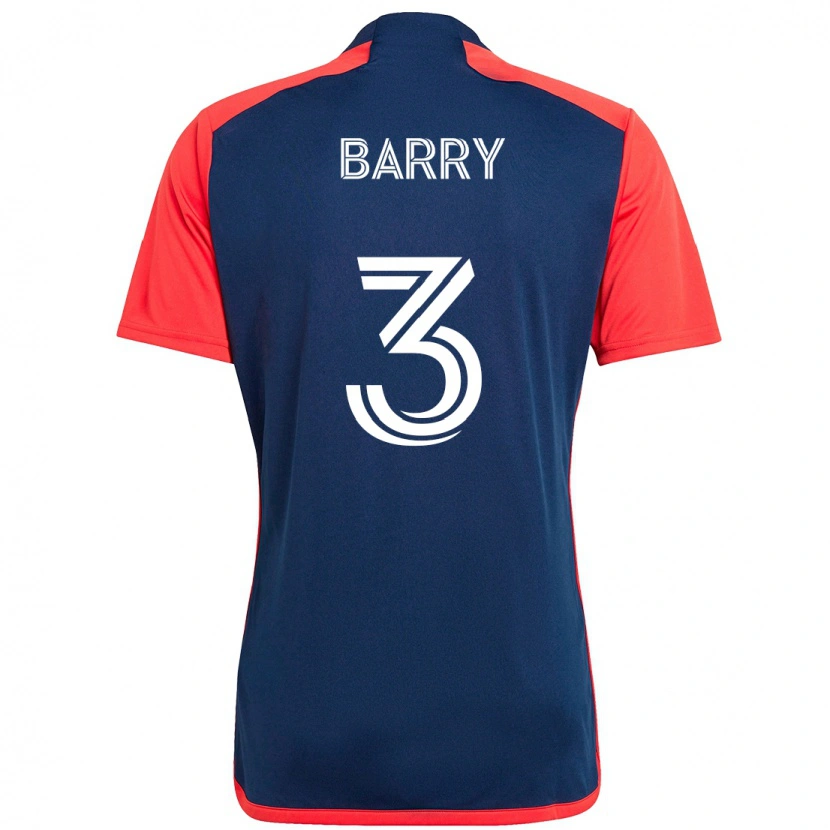Danxen Män Hesron Barry #3 Blå Röd Hemmatröja Matchtröjor 2025/26 Tröjor T-Tröja
